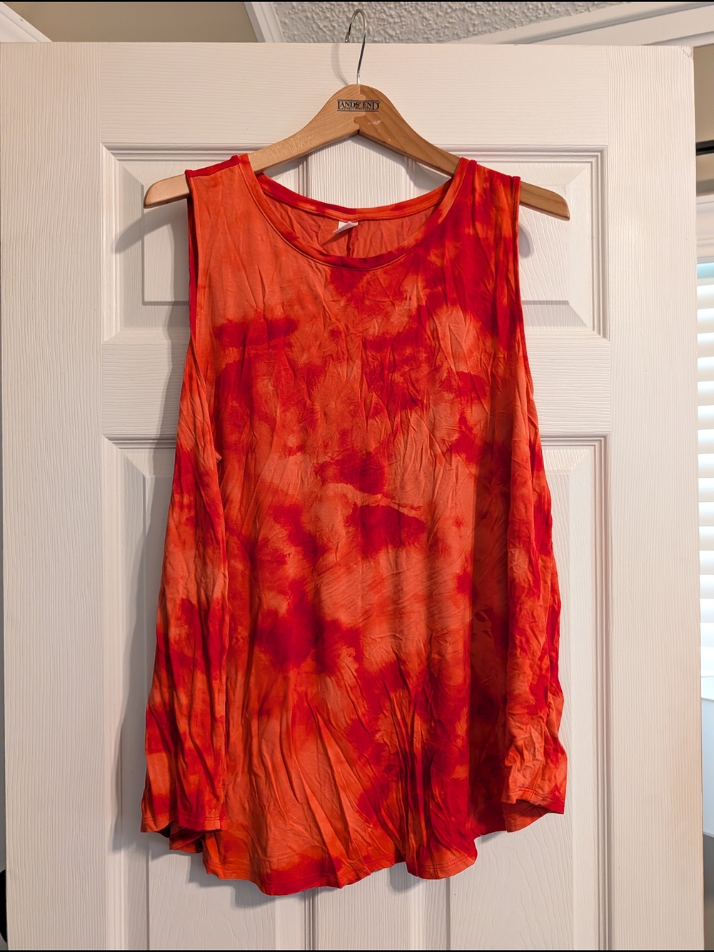 Old Navy Women's Tie-Dye Tank Top in Orange and Red